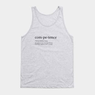 Competence Definition - Black for Light Colors Tank Top